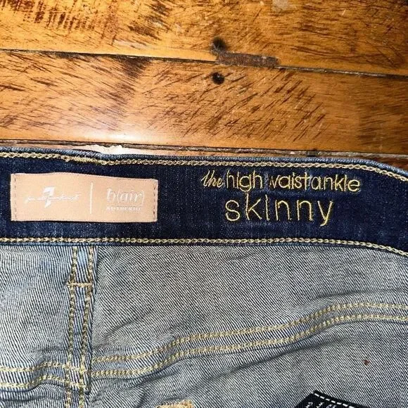 7 for All Mankind dark wash B(lair) high waist ankle 30 jeans - Picture 3 of 5